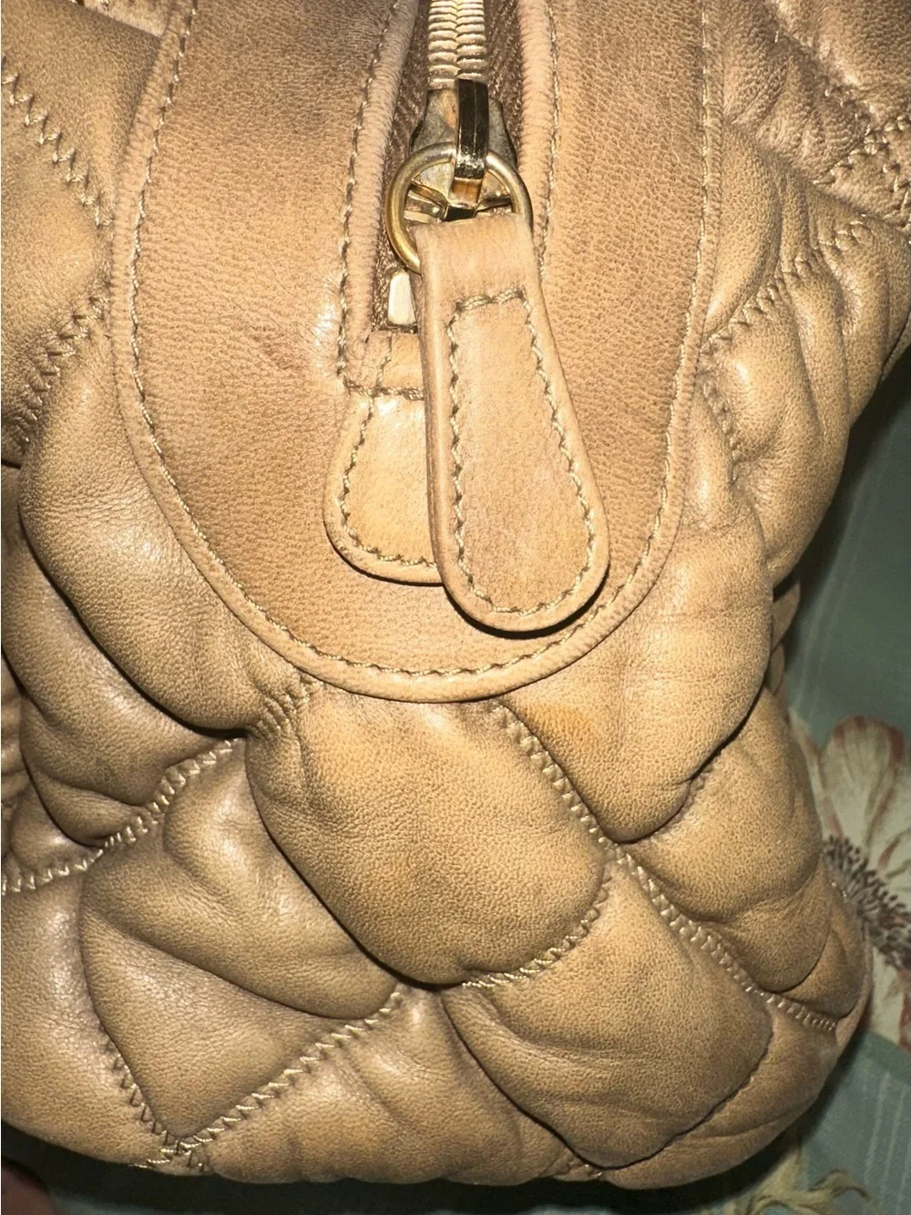 CHANEL Quilted Bowler Hobo Bag in Dark Beige/Taupe with Gold Hardware